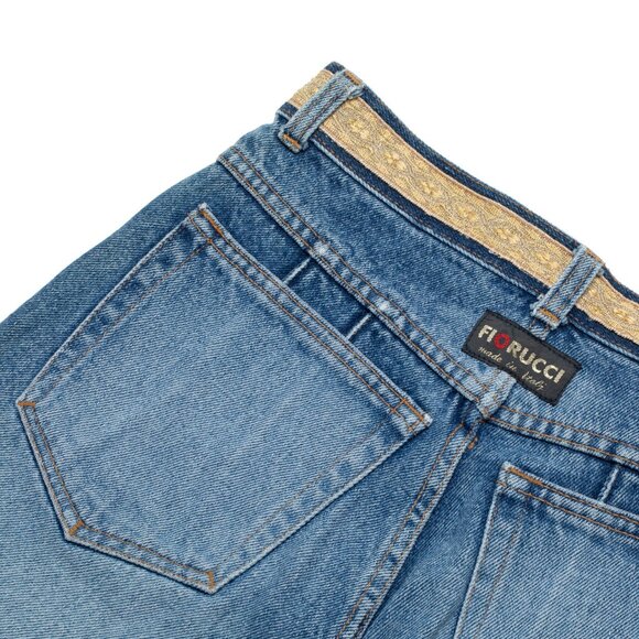 Fiorucci (Italy) 80s, Ring-Spun Indigo, Jacquard Braid, Gold Lace Overlay - Picture 4 of 11